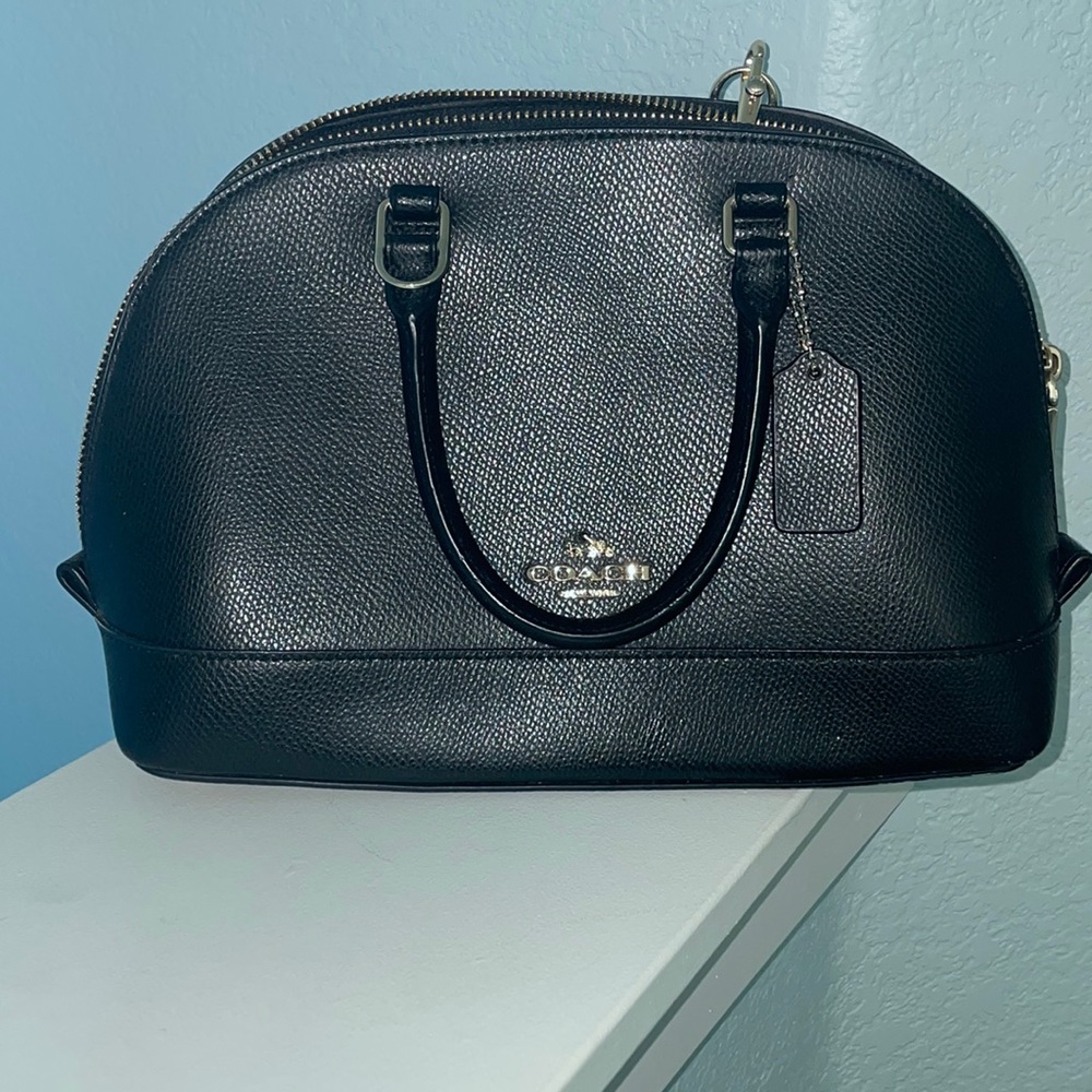 Black and gold coach crossbody
